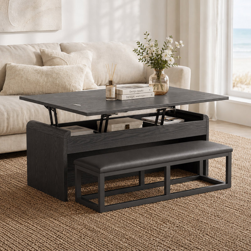 Banc rembourré Senna, Noir