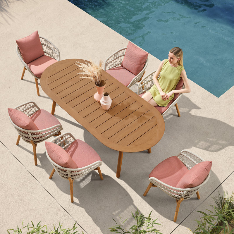 Vasca Outdoor 7 - Piece Teak Dining Set