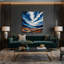 Aquarelle, paysage 2, art mural sur toile grise-416416623