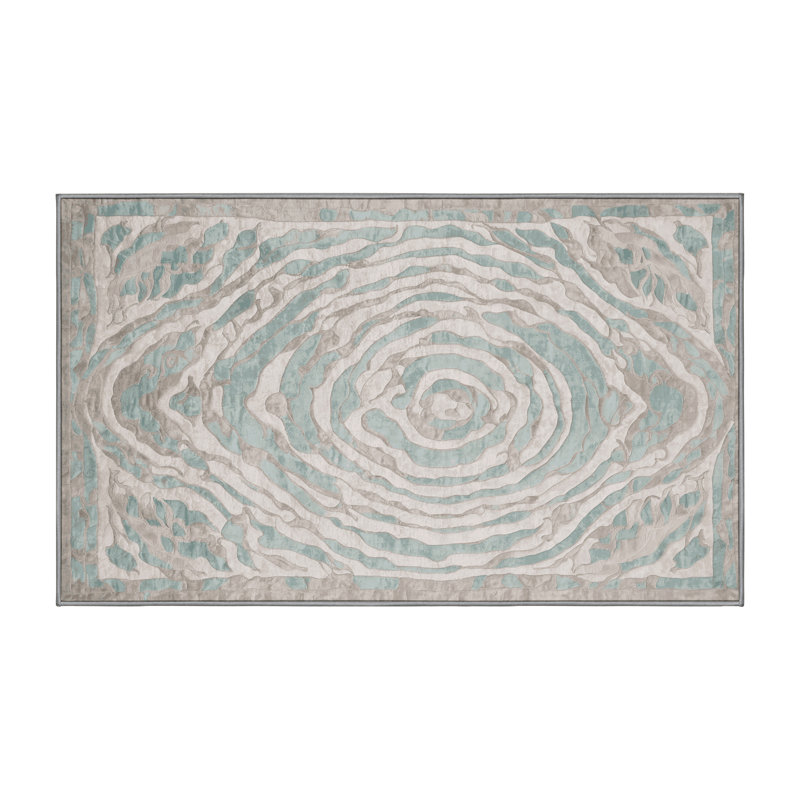 Machine Washable Gray Area Rug, Runner 2' x 4'