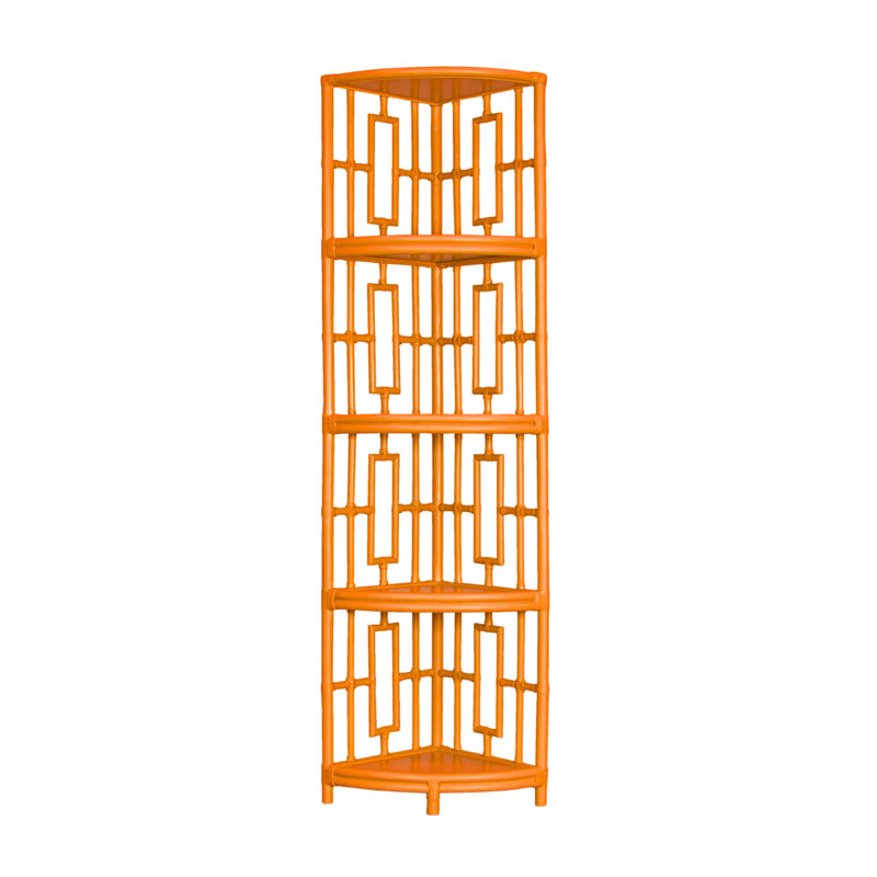 Manley Corner Bookcase, Citrus Orange