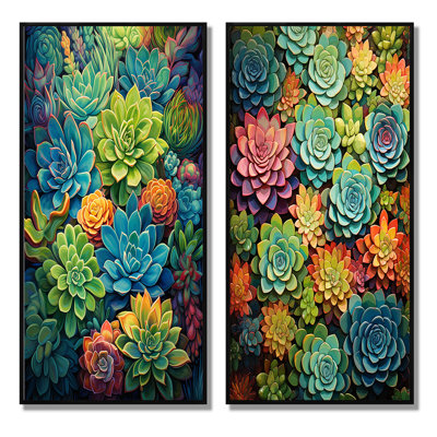 «Succulents Succulent Mosaic», 2 pièces