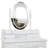Vanity Desk Set With LED Light Mirror And Cushioned Stool For Bedroom-2138610783