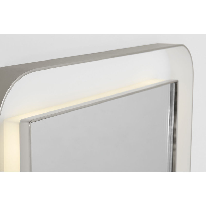 Chopin Rectangular Illuminated Mirror, Polished Nickel, 27" H x 18" W x 1.5" D