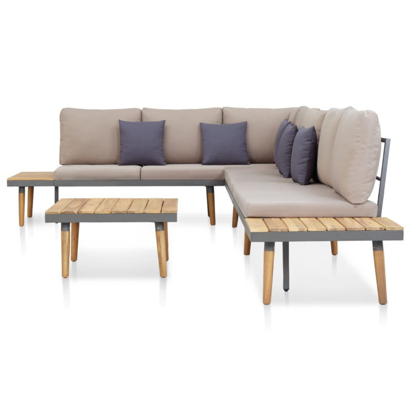Méridienne 7 pièces avec coussins Dayam, Brun