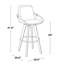 Tabouret de bar 29 po à hauteur fixe avec pivotant en bambou et tissu silencieux avec repose-pieds rond en métal noir-650087107