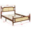 Base de lit en bois avec tête de lit en rotin-659028500-659028498