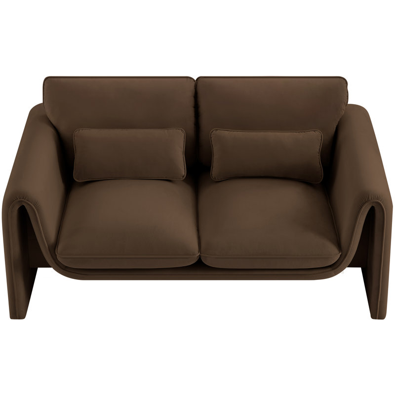 Causeuse en velours Sloan, Velours brun