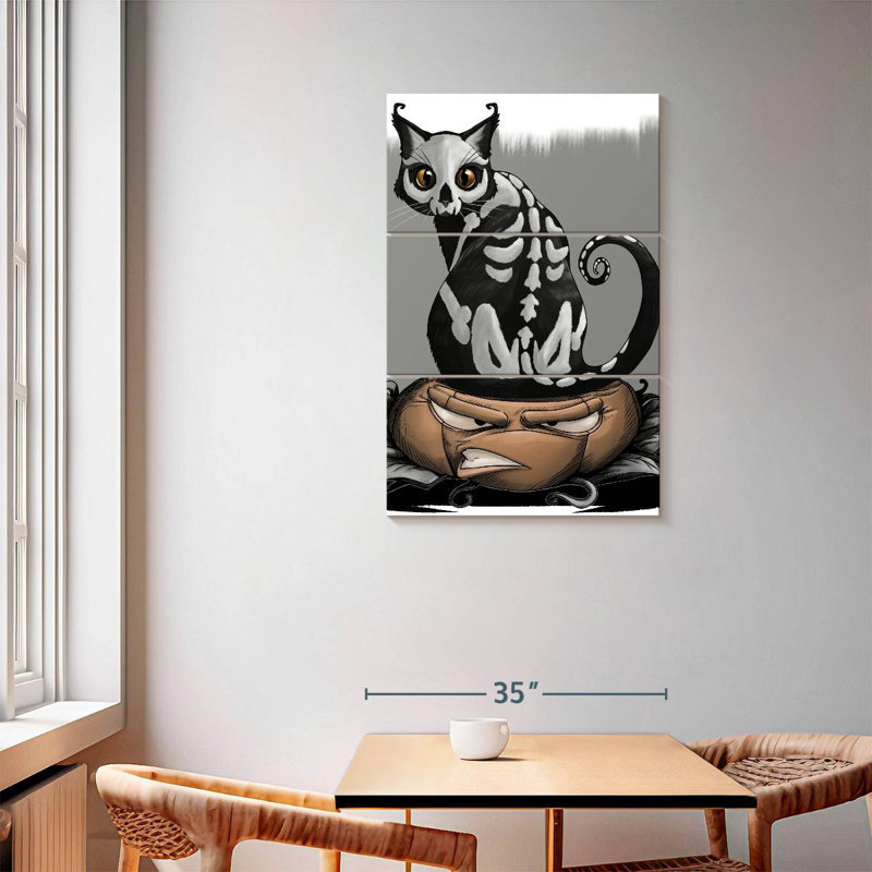 Chat d'Halloween, H 57 po x l 36 po