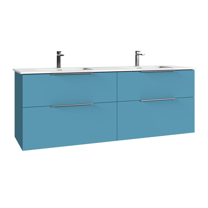 Dalia C160D 63.0" Wall Mounted Bathroom Vanity, Island Matte