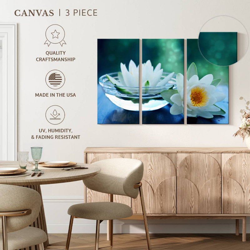 Fleurs de lotus immaculées Harnek, H 24 po x l 38 po