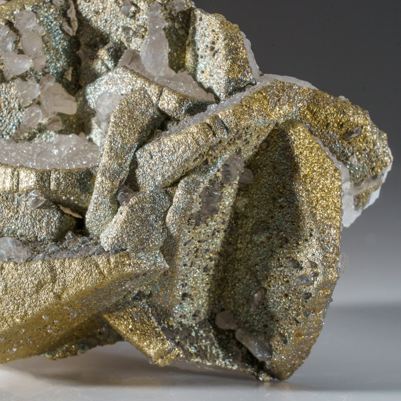 Pyrite on Calcite from From Edong Mining District, Daye, Hubei, China