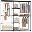 HOMCOM Open Portable Wardrobe, Clothes Rack with 8 Shelves, Black