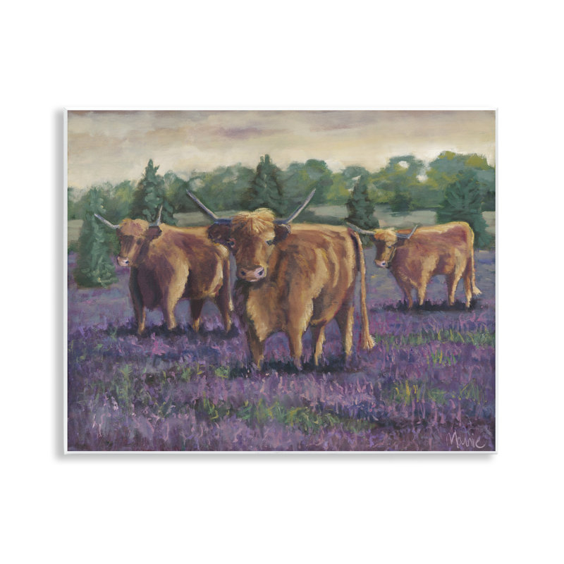 «Purple Fields & Cows», plaque murale par Marnie Bourque