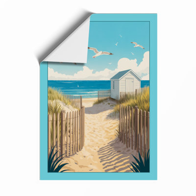 Dunes and Beach House Coastal - Framed Print