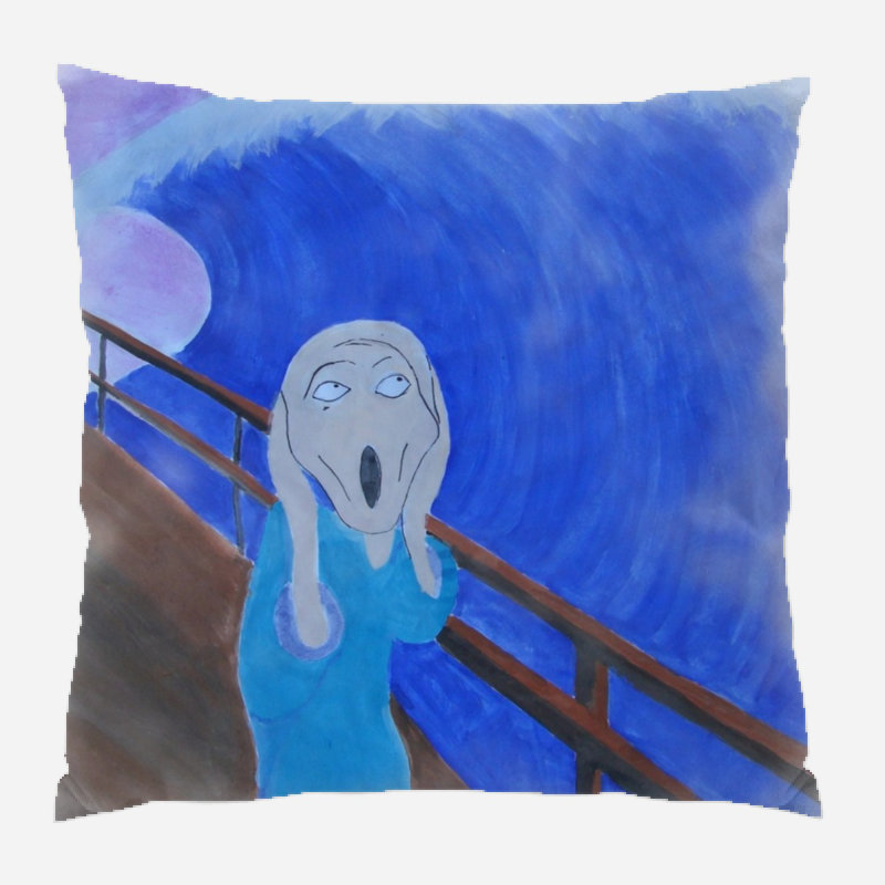 Coussin Beyers Munch Scream, Micro suède, Intérieur