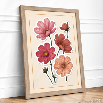 Cosmos Bloom Study Botanical - Framed Print