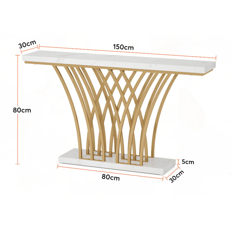 59" Gold Console Table