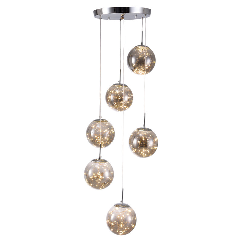 6 - Light Stainless Steel Chandelier Pendant