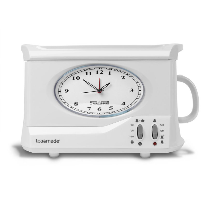 Atomic Alarm Tabletop Clock in White