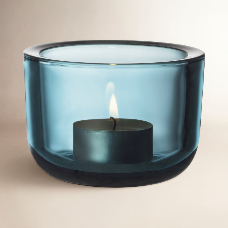 Valkea 2.25" Glass Tealight, Seablue