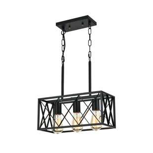 3-Light Farmhouse Chandelier For Dining Room (Bulbs Not Included)