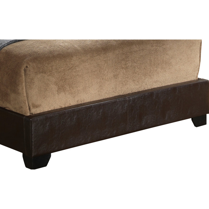 Lit simple en similicuir - G1800 en hauteur de 44 po, rembourrage en mousse cappuccino, largeur 80,27 po
