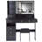 41-Inch Large Vanity Table Set With Cushioned Stool, 2 AC+2 USB Power Station, Hair Dryer Stand, And 3-Color LED Mirror-1233606099