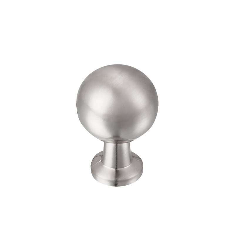 Brushed Nickel Round Cabinet Knob with Mounting Hardware
