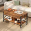 Grande table basse extensible à plateau relevable Sparta avec rangement et roulettes interchangeables, table basse carrée pour le salon  -88672349
