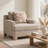 Evany Accent Chair with 1 Pillow and Upholstered Legs, Taupe Chenille