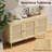 Modern Rattan Sideboard Buffet Cabinet with 3 Doors, Adjustable Shelves, Boho Storage Cabinet for Dining Room Living Room Entryway-2055910793