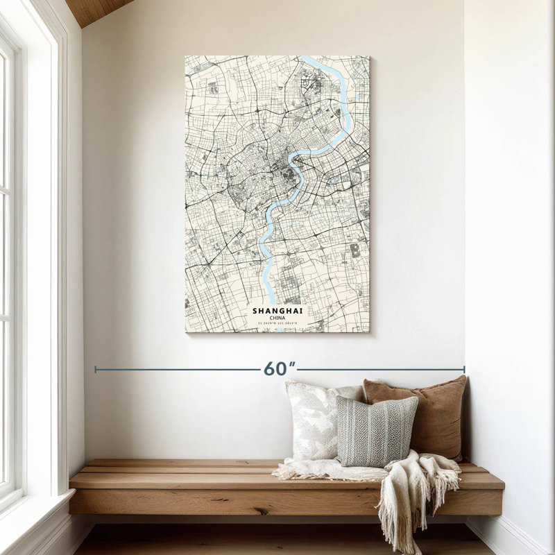 Aliaz Shanghai Navigation Map, 45" H x 30" W