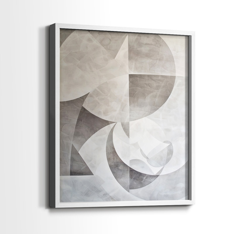 ABSTRACT Series XXV - reproduction encadrée de qualité supérieure - prête à être accrochée - aucun clou requis, Blanc / Blanc