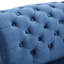 Chaise longue capitonnée en velours de 157 cm avec garniture cloutée et coussin décoratif-109045785-109045786