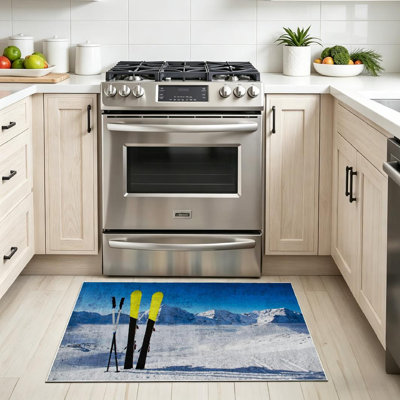 Tapis blanc lavable à la machine pour l'hiver