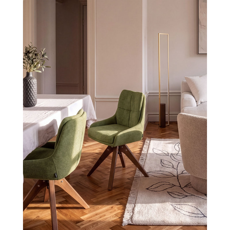 49 cm H Upholstered Fabric Armchair, Green, Green