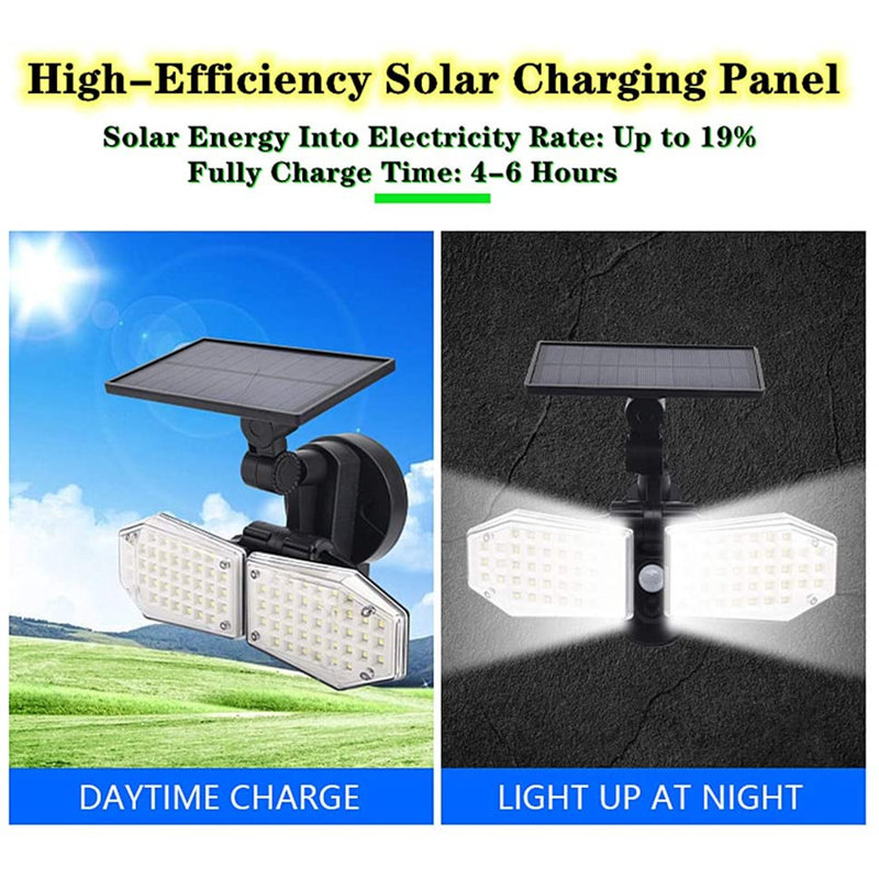 15-Watt LED Solar Power Dusk to Dawn Battery Operated Outdoor Security Spot Light with Motion Sensor