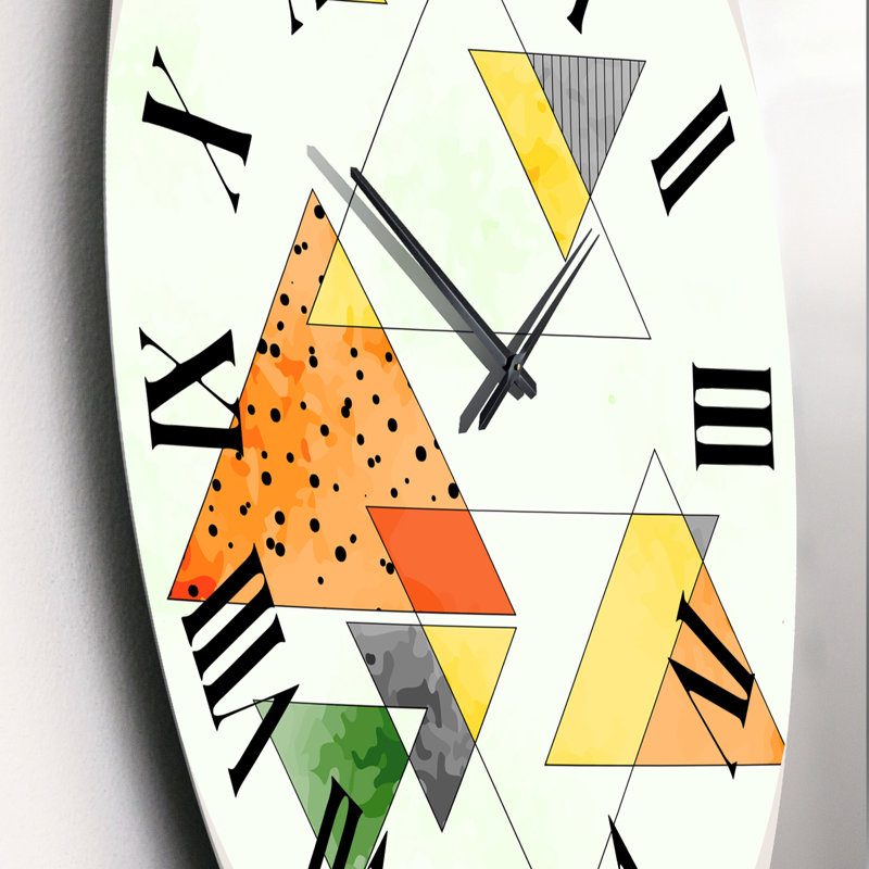 Horloge murale abstraite rétro géométrique III - Mid-Century moderne, Petit