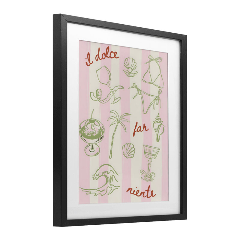 «Il Dolce Far Niente Beach», impression encadrée sous verre, design par The Prints Vibe, 16 x 13