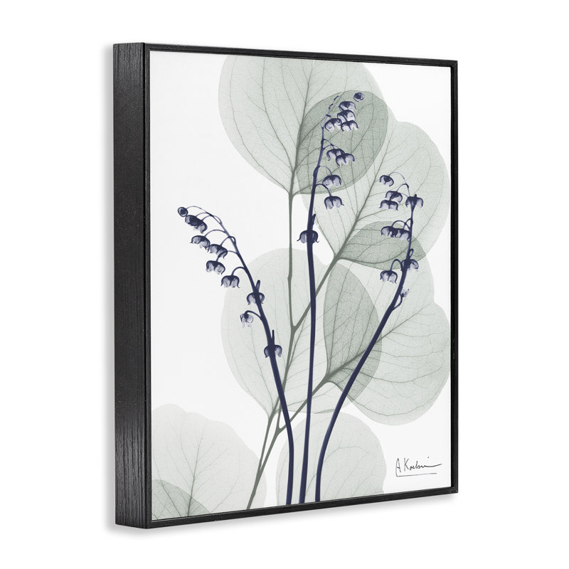 Eucalyptus serein moderne, estampe numérique, conception par Albert Koetsier, Giclée encadrée noir minuit, H 14 po x l 11 po