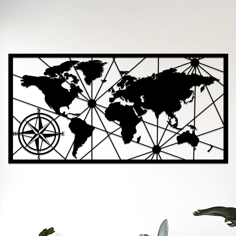 Élégante décoration murale en métal noir, 39,4 po x 19,7 po | Fabrication 100% métal (épaisseur: 0,06 pouce) | Fixation murale facile pour la maison, le bureau ou la galerie | Accessoire décoratif élégant pour tout espace