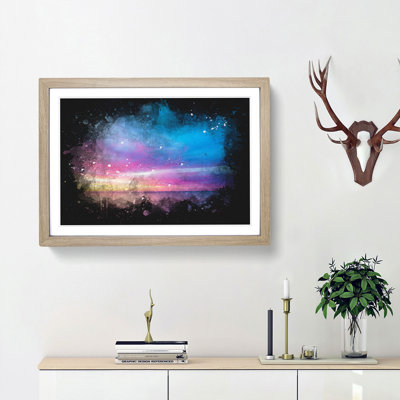 Beach In Malaga Spain Paint Splash - Framed Print