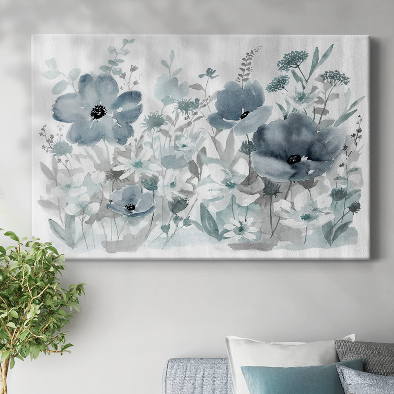 Toile tendue avec châssis bleu, H 12 po x l 18 po