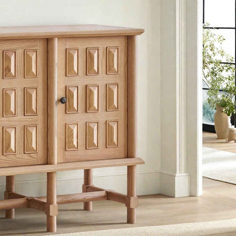 Buffet rétro en bois massif polyvalent