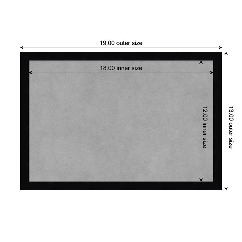 Tableau magnétique noir Svelte, H 13 po x l 19 po