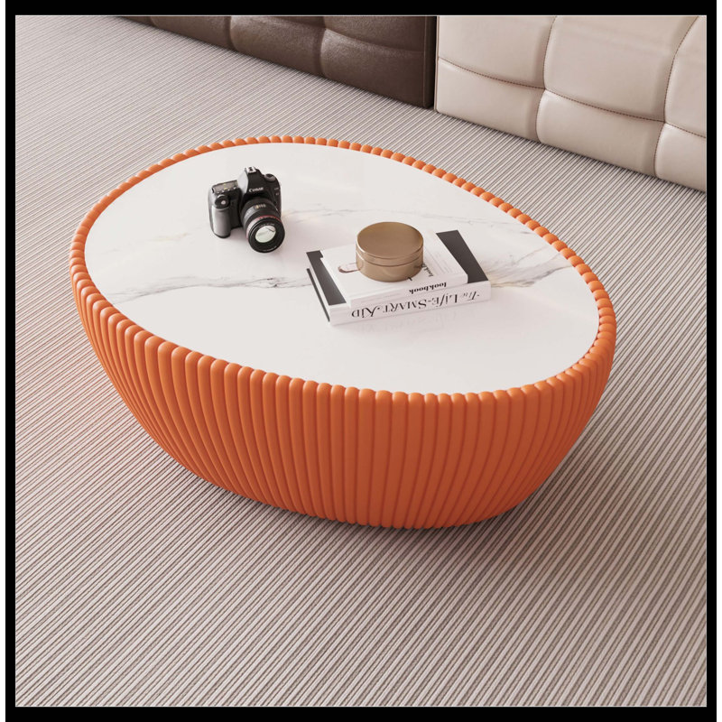 Table basse moderne en polyuréthane fritté léger, Blanc, Blanc