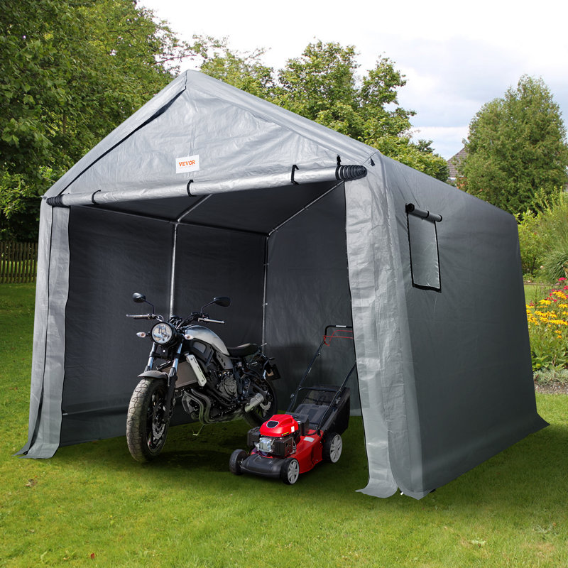 Heavy Duty 7 ft. W x 12 ft. D Polyethylene Portable Storage Shed, 91"H x 168"W x 96"D