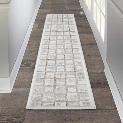 Modern Geometric Grid Area Rug
