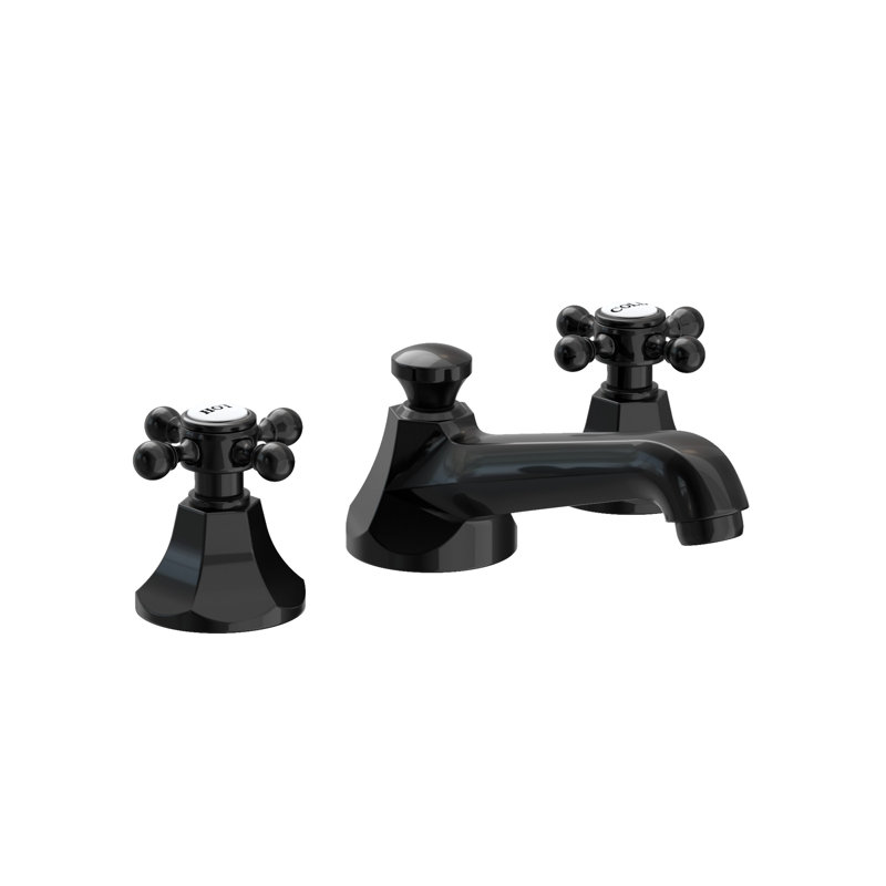 Metropole Widespread Bathroom Faucet with Drain Asssembly, Gloss Black